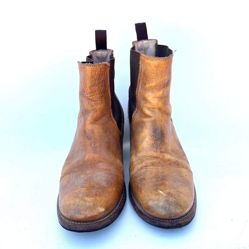 Bed Stu Cobbler Chelsea Ankle Heeled Leather Boots Camel Tan Size 10 - Picture 3 of 12